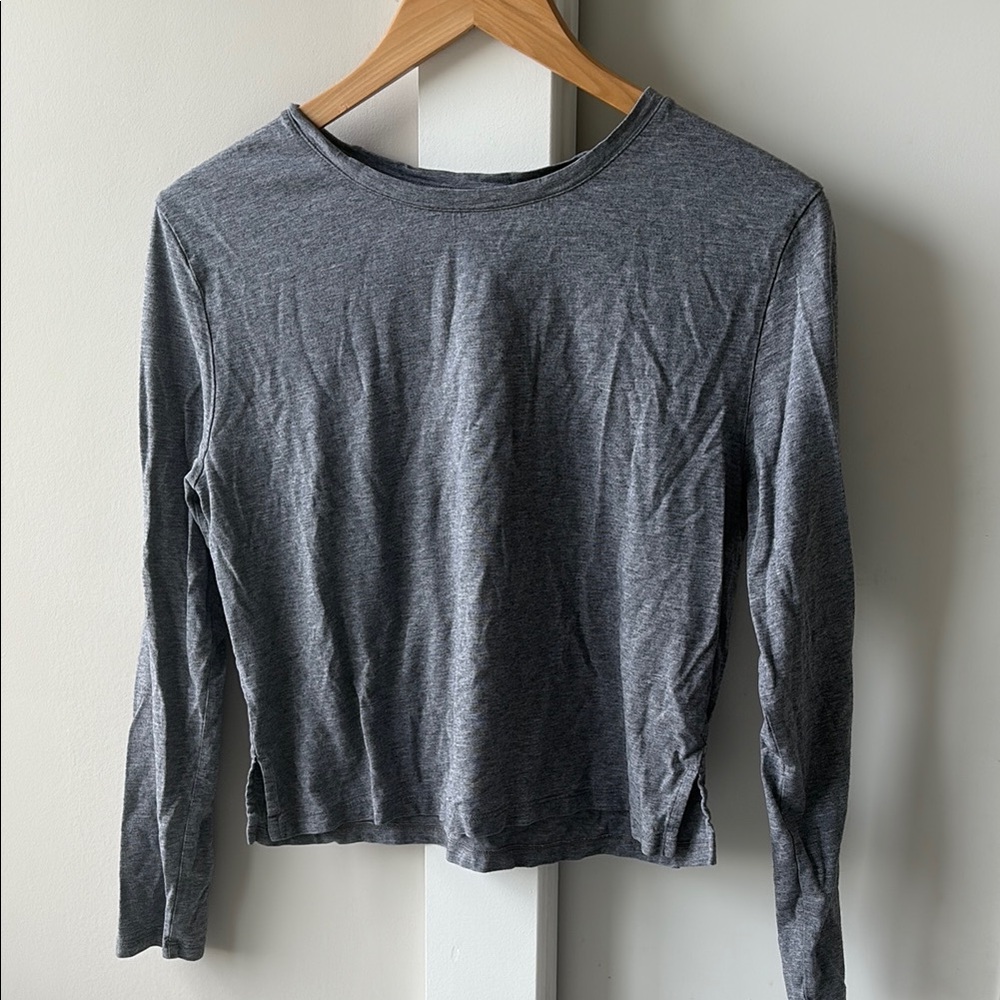 Girlfriend Collective Gray Fitted Long Sleeve Top